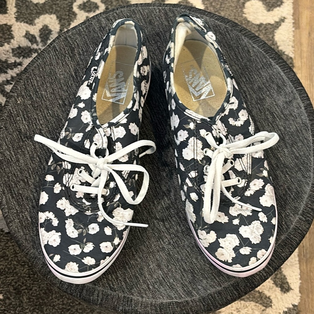 Floral print Navy/White Vans